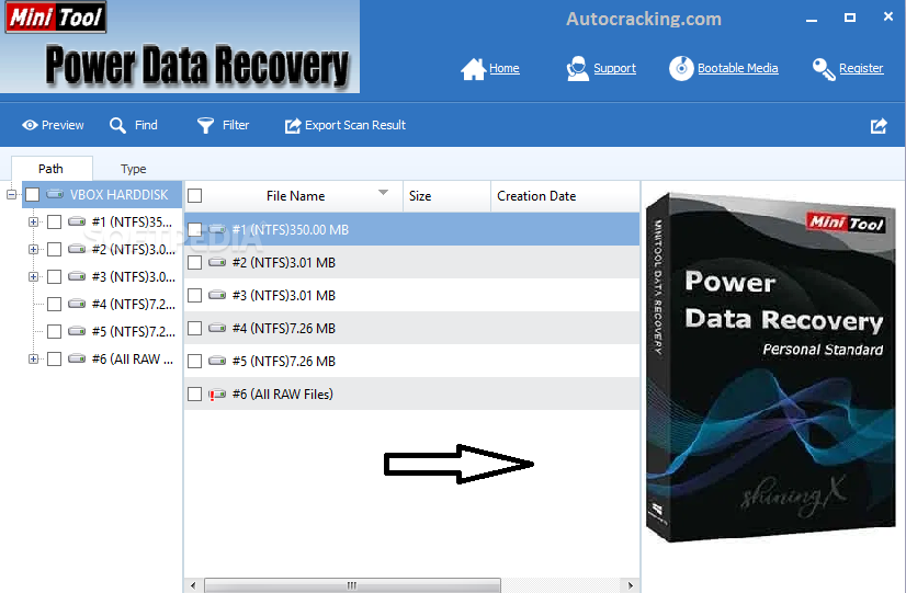 Rachadura de recuperação de dados do MiniTool Power